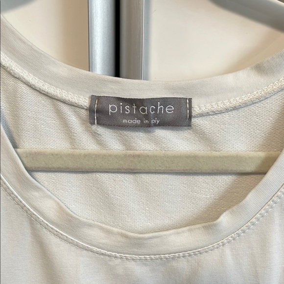 PISTACHE White Cotton Top with Black Faux Fur LOVE Design, Size S/M - Picture 5 of 10